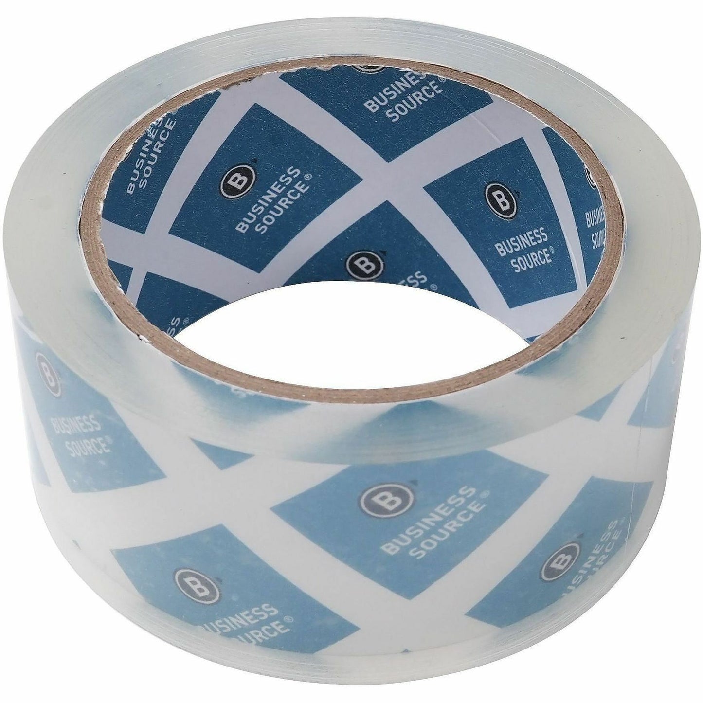Business Source Crystal Clear Packaging Tape, 55 yd Length x 2" Width x 2.5 mil Thickness, 3" Core, Clear, 6/Pack (BSN64033)