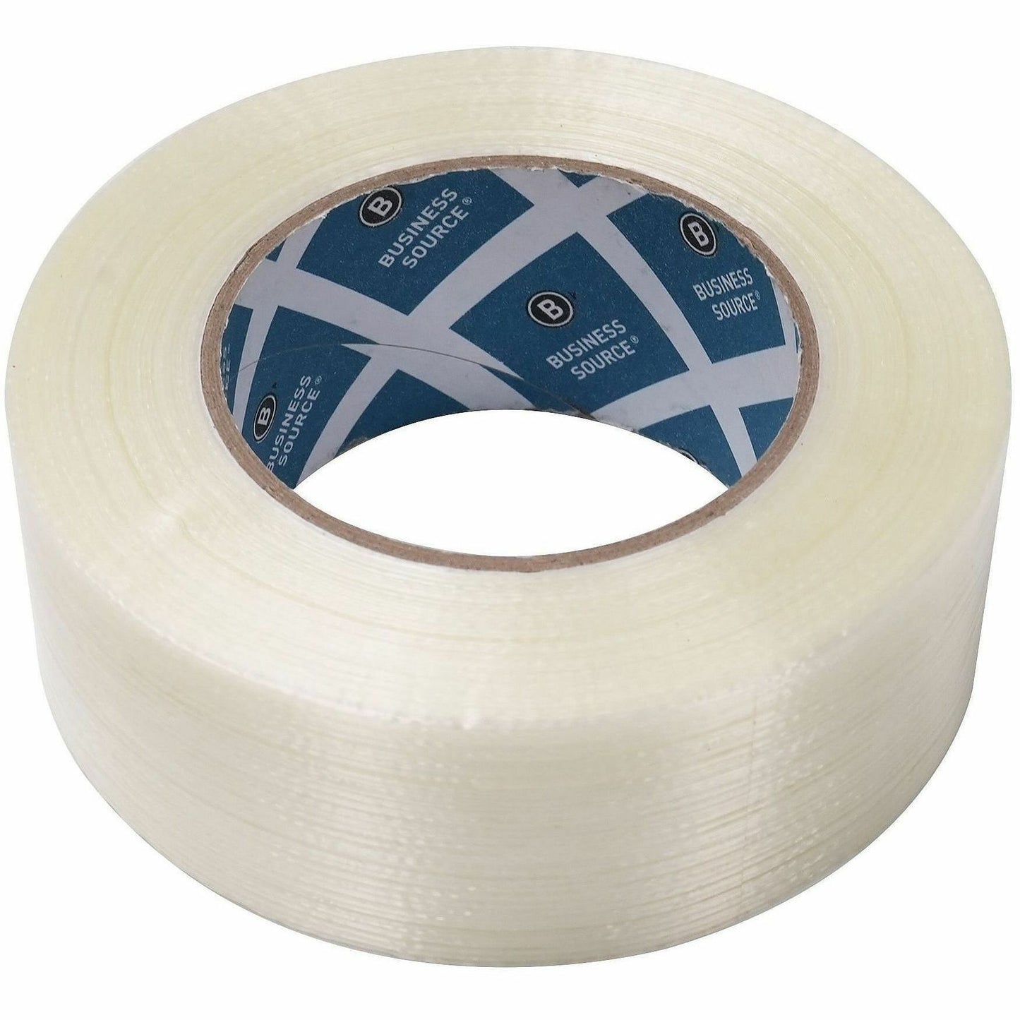 Business Source Filament Tape, 60 yd Length x 2" Width, 3" Core, White, Film (Fiberglass Reinforced) Backing, 1 Roll (BSN64026)