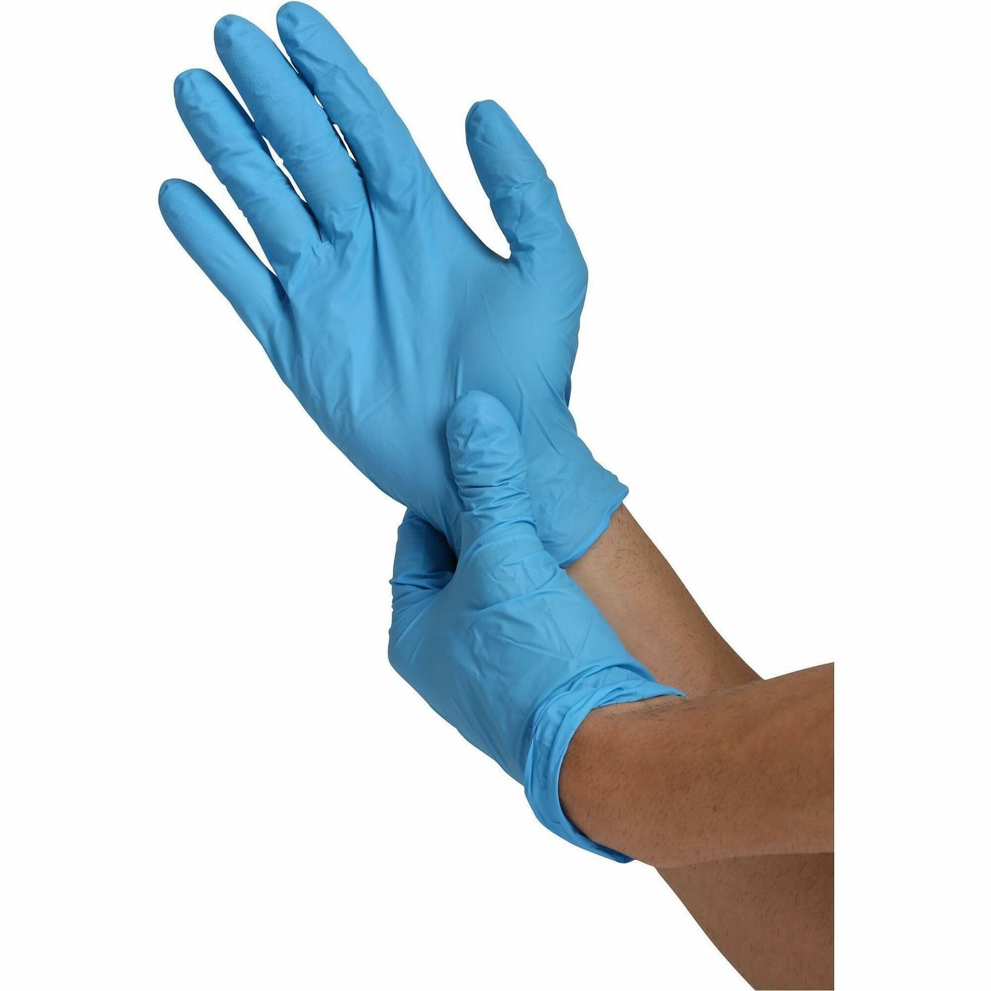 Genuine Joe Heavy-Duty Powder-Free Nitrile Gloves, 5 mil Thickness, Medium, Blue, 100/Box (GJO15417)