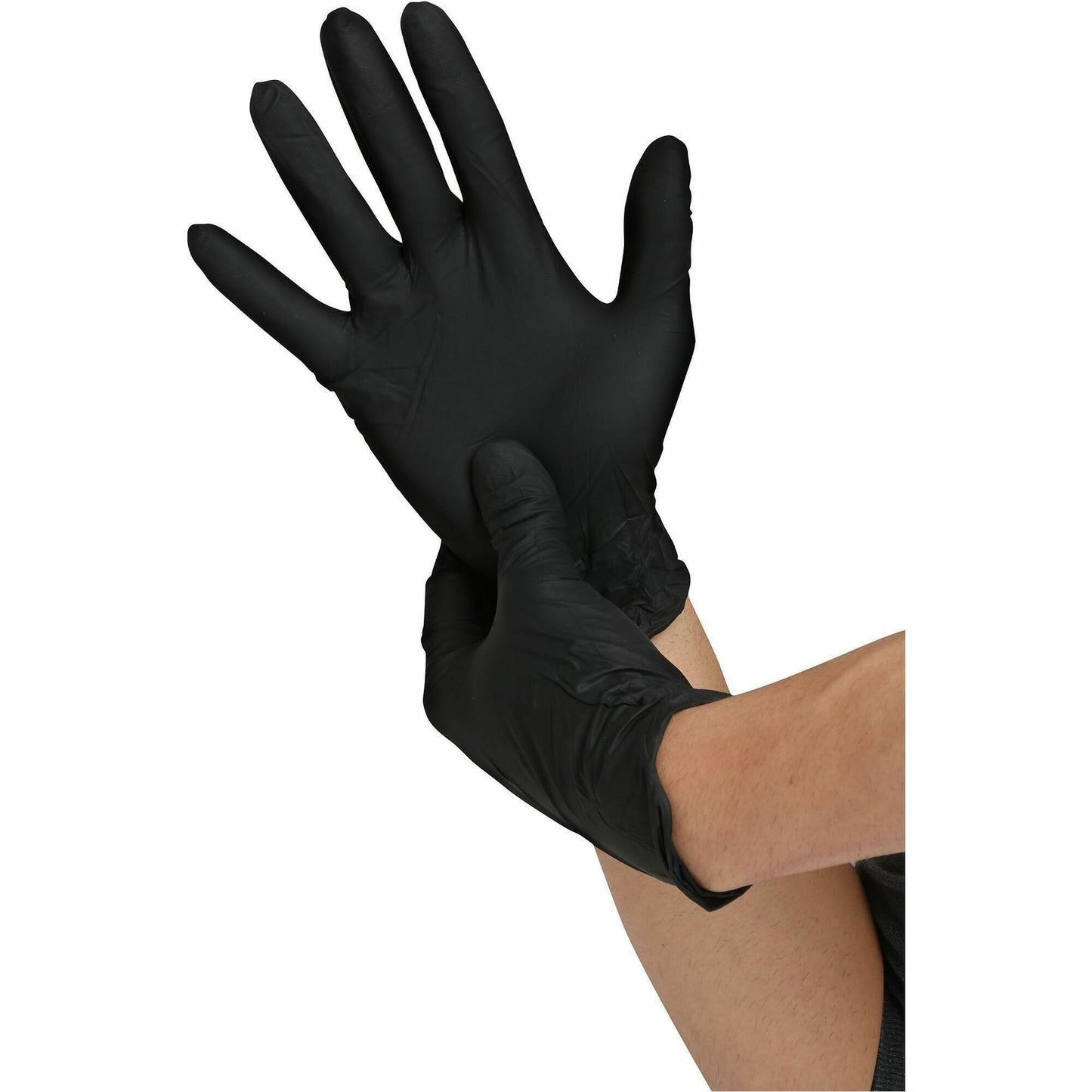 Genuine Joe Heavy-Duty Powder-Free Nitrile Gloves, 5 mil Thickness, X-Large, Black, 100/Box (GJO15423)