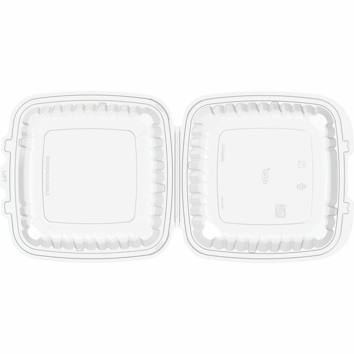 Dart Microwaveable Hinged Containers, ProPlanet Seal, 9 x 8.75 x 3, Clear, 75/Pack (DCC90PPHT1PK)