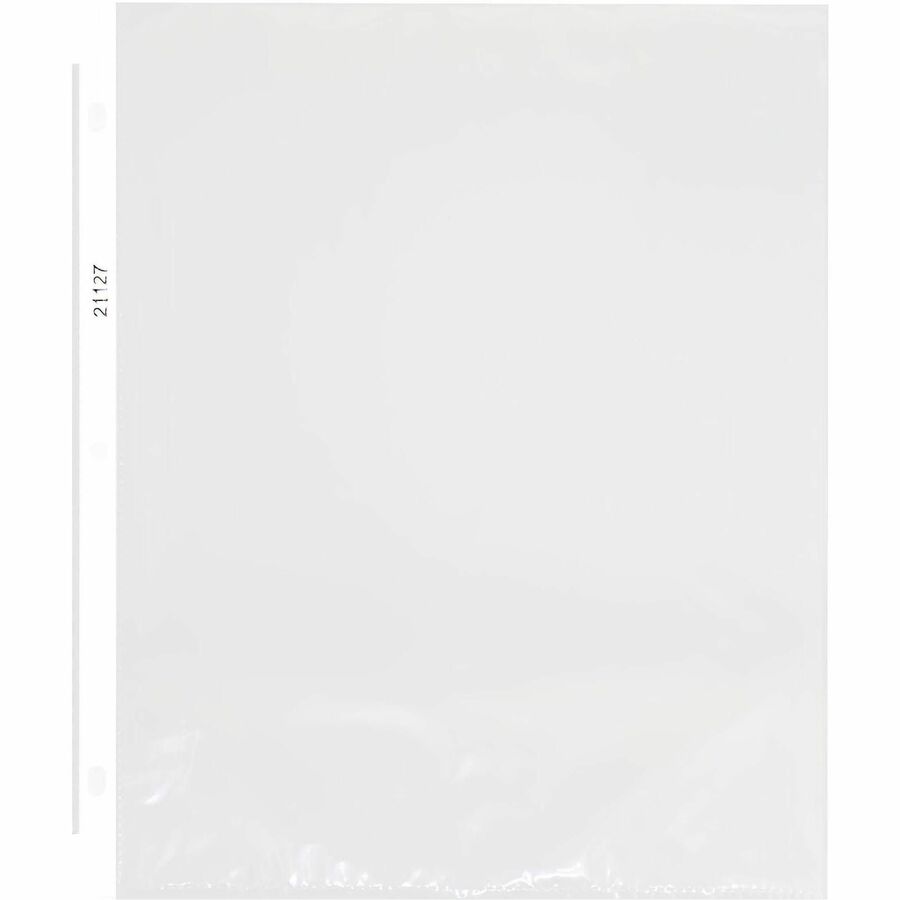 Business Source Nonglare Top-Loading Sheet Protectors, Sheet Capacity, For Letter 8 1/2" x 11" Sheet, 3 x Holes, 200/Box, 5 Boxes/Carton (BSN21127CT)