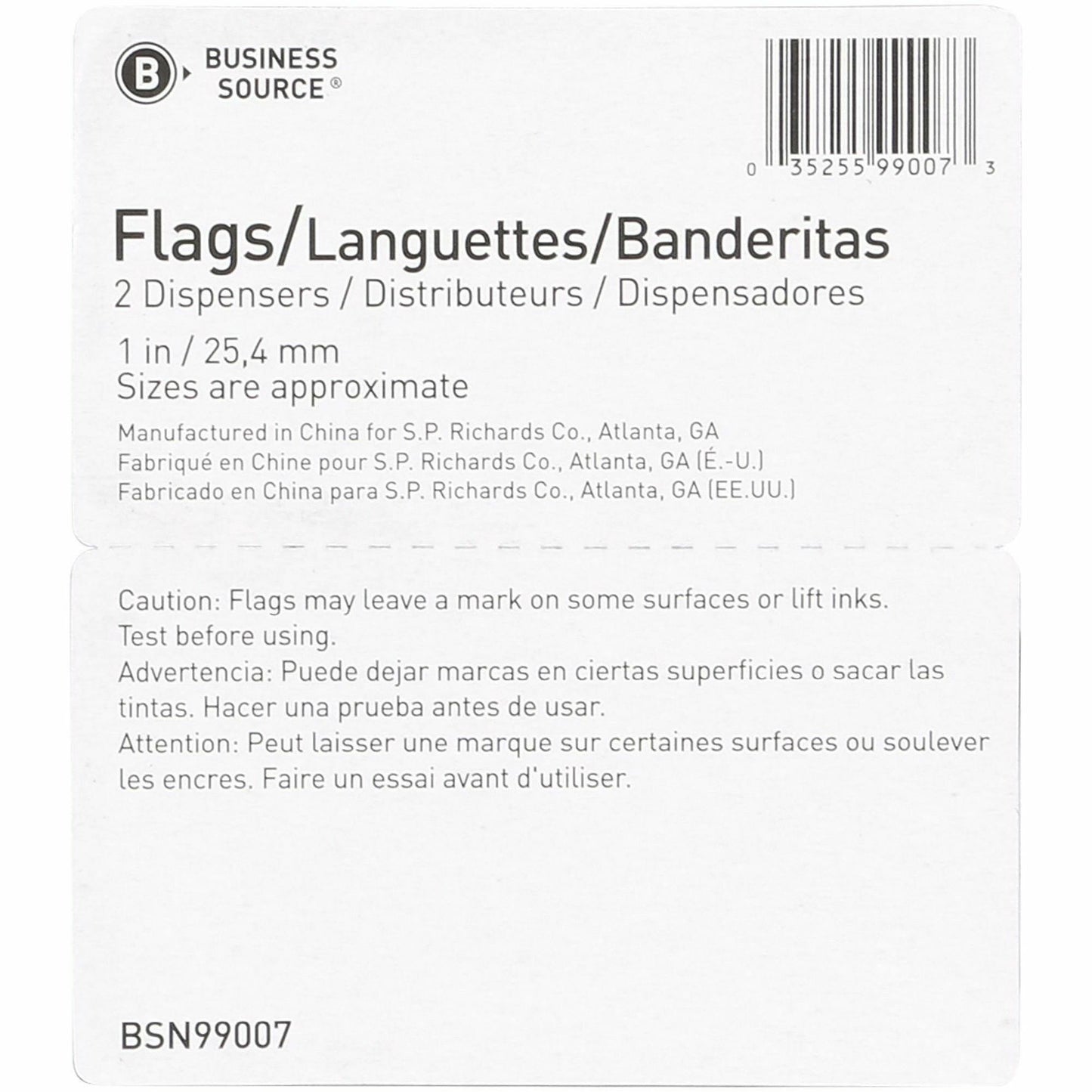 Business Source Sign Here Arrow Page Flags, 1" x 1 3/4", Yellow, 500/Pack (BSN99007)
