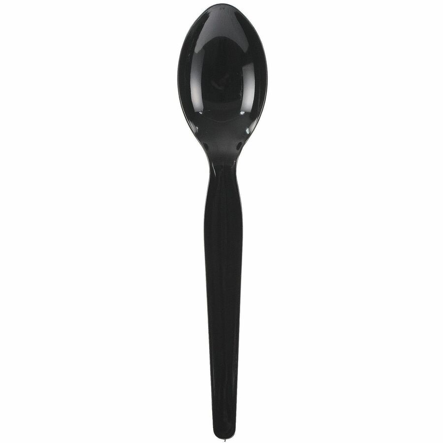 Genuine Joe Disposable Polystyrene Spoon, Black, 1000/Carton (GJO30425)