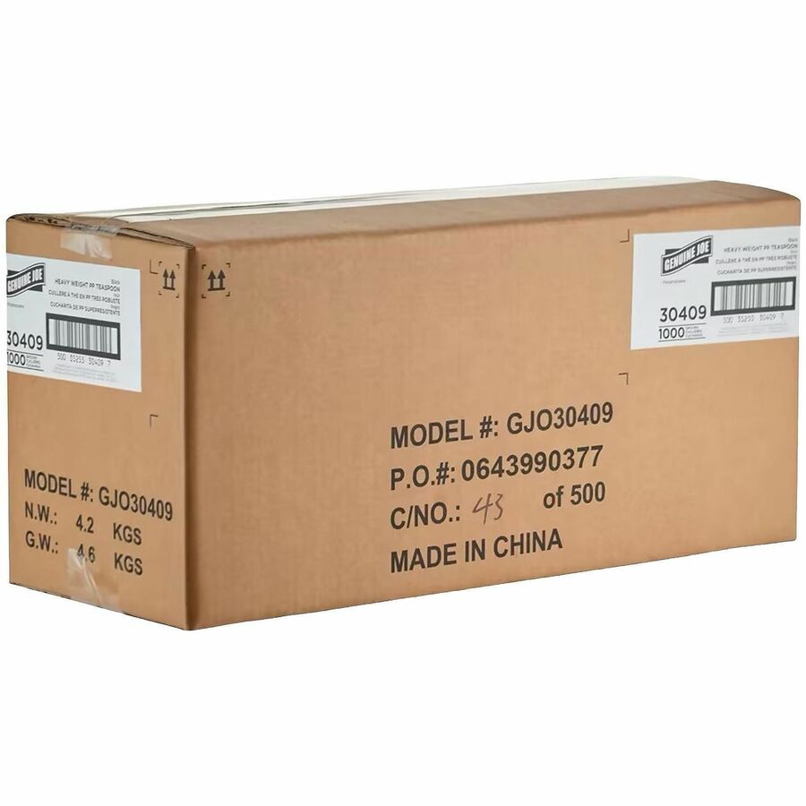 Genuine Joe Heavy-Weight Polypropylene Spoon, Black, 1000/Carton (GJO30409)
