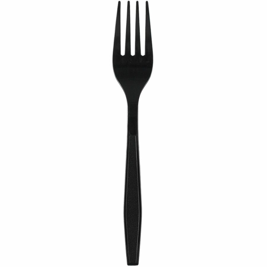 Genuine Joe Heavy-Weight Polypropylene Fork, Black, 1000/Carton (GJO30407)
