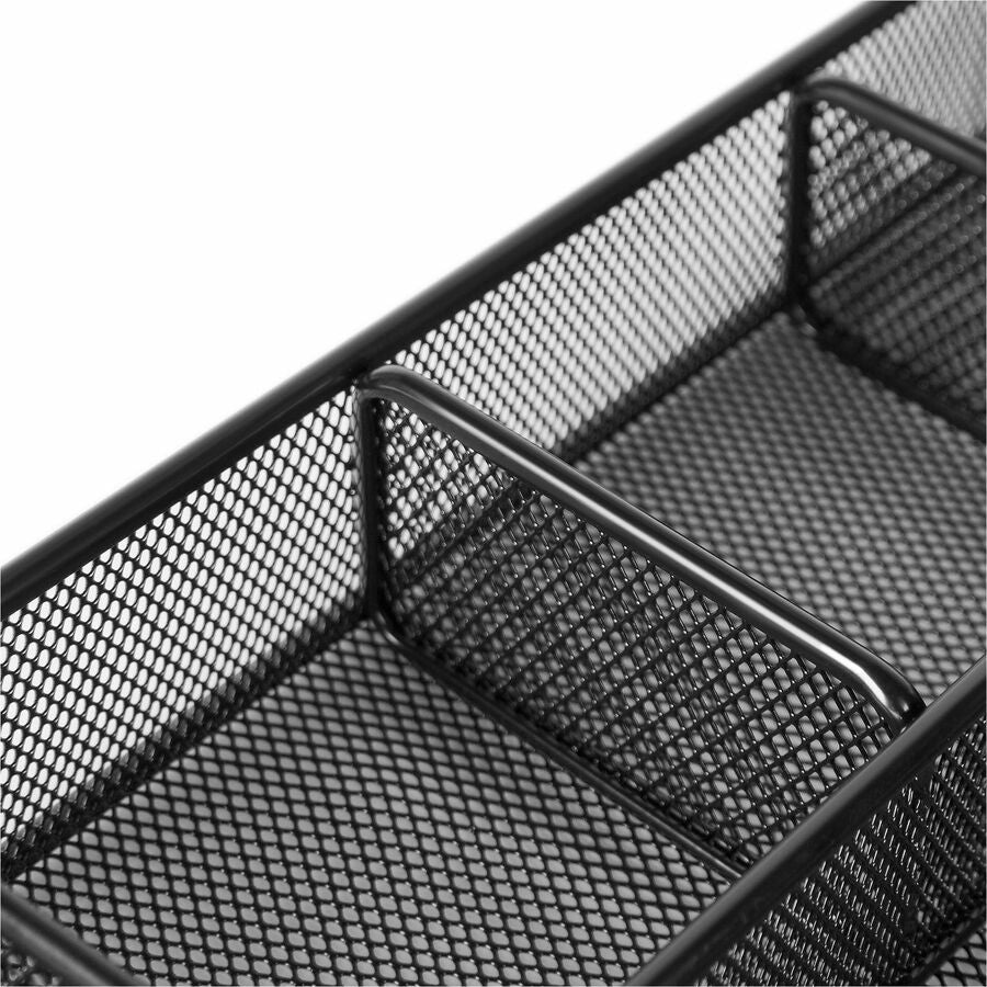 Lorell Multi-Compartment Mesh Drawer Organizer, 6 Compartment(s), Durable, Black, 4/Carton (LLR84136CT)