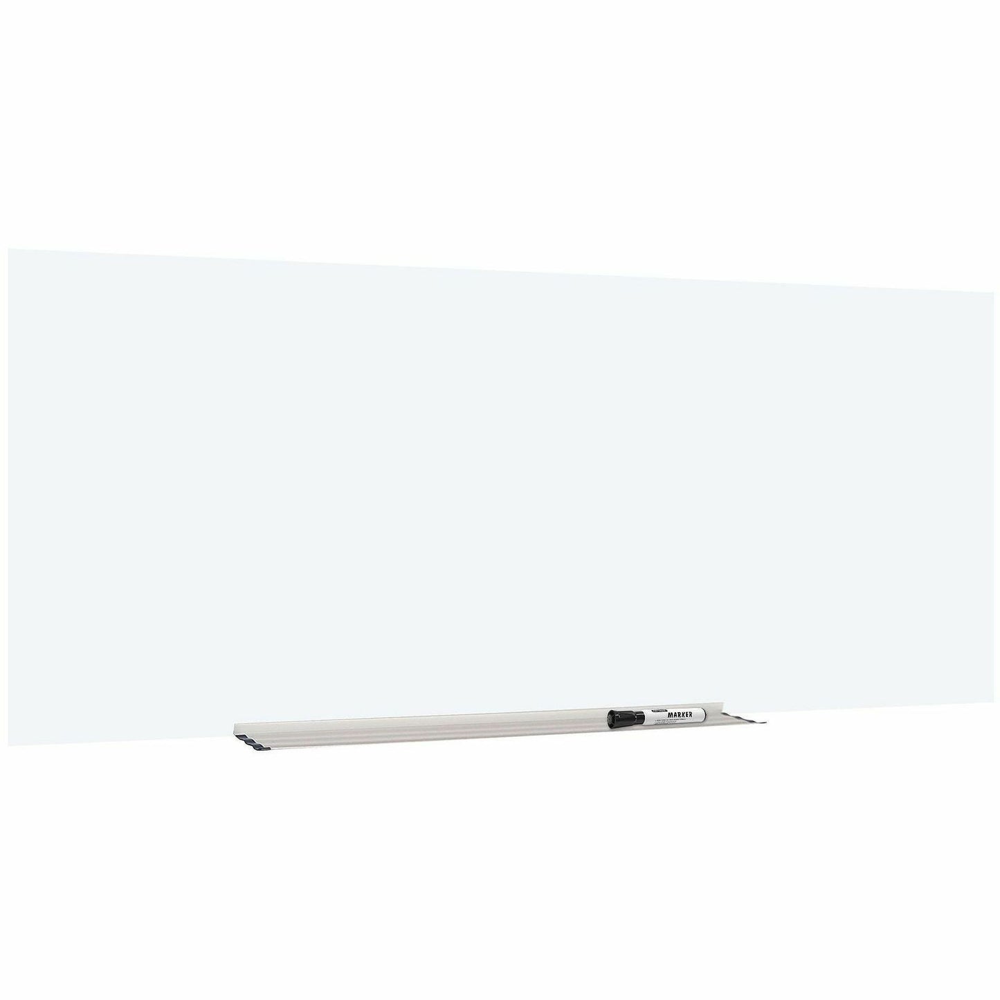 Lorell Magnetic Glass Board, 72" (6 ft) Width x 48" (4 ft) Height, White Glass Surface (LLR55666)