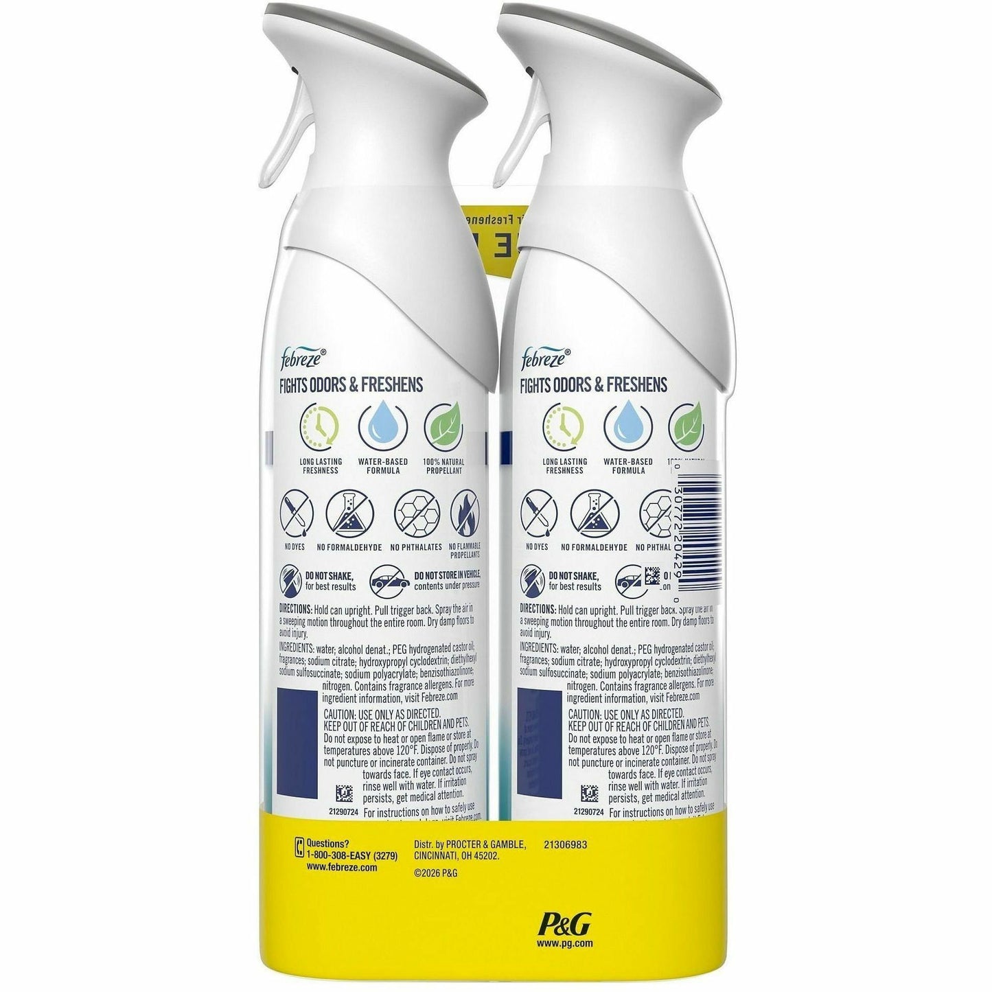 Febreze Heavy-Duty Air Freshener Spray, 8.1 fl oz, Crisp Clean, 2/Pack, 3/Carton (PGC20429CT)