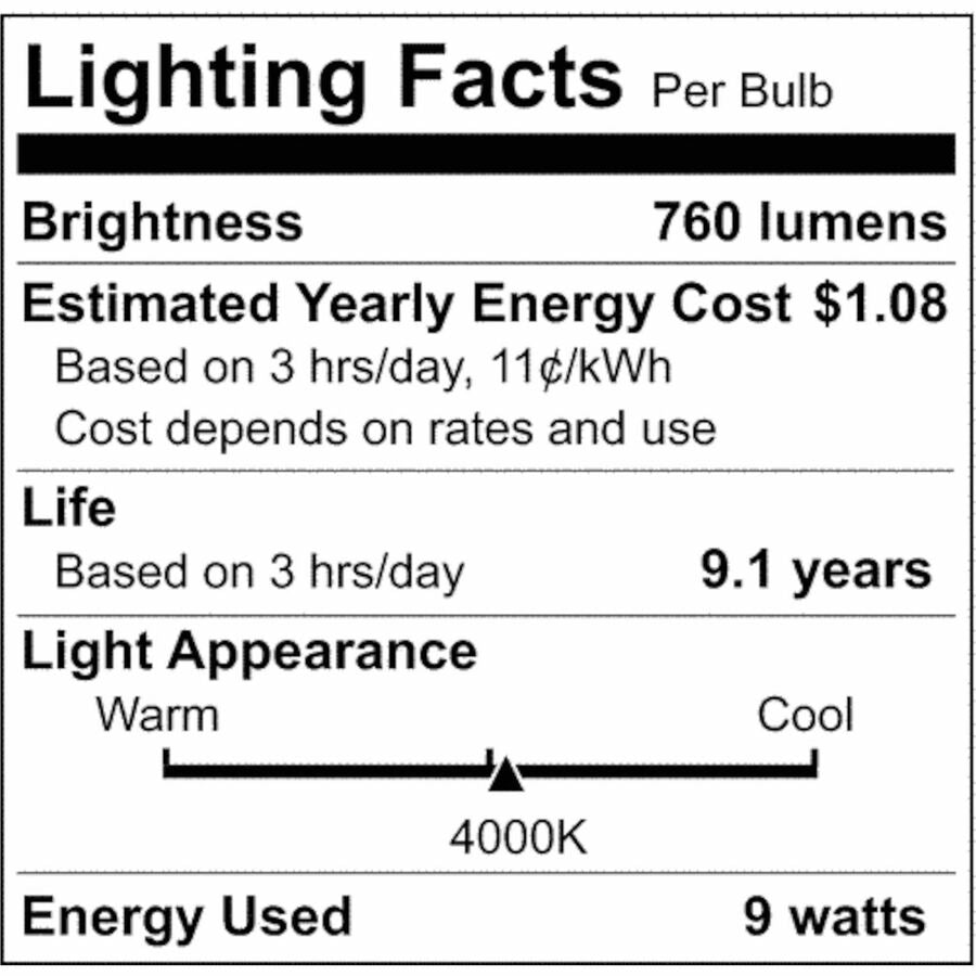 Satco A19 LED Non-Dimmable Bulbs, 100/Carton (SDNS11413)