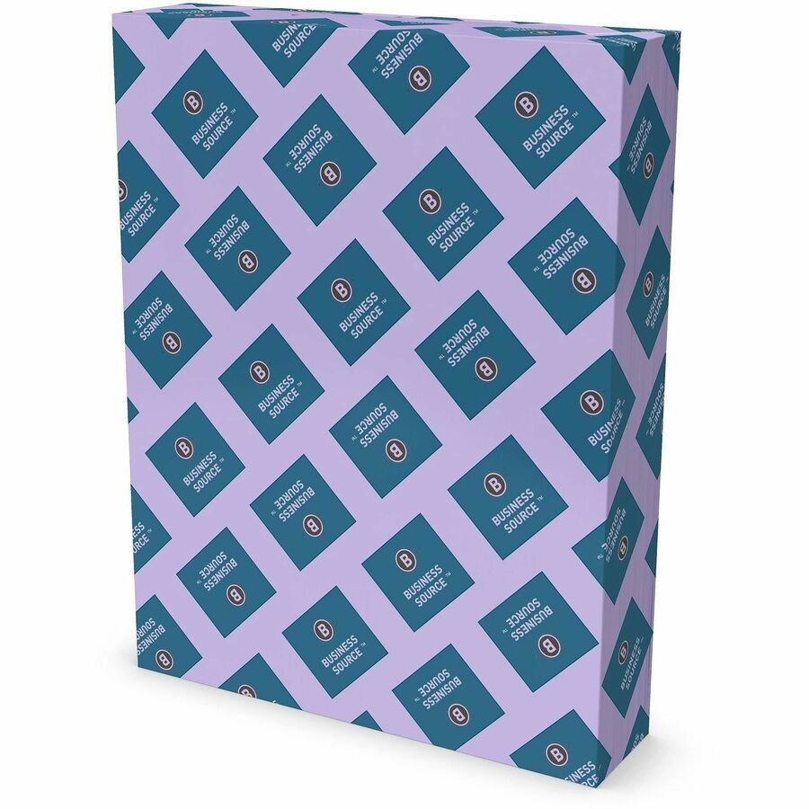 Business Source Multipurpose Color Paper, Letter, 8 1/2" x 11", 20 lb Basis Weight, Orchid, 500 Sheets/Ream, 10 Reams/Carton (BSN11212)