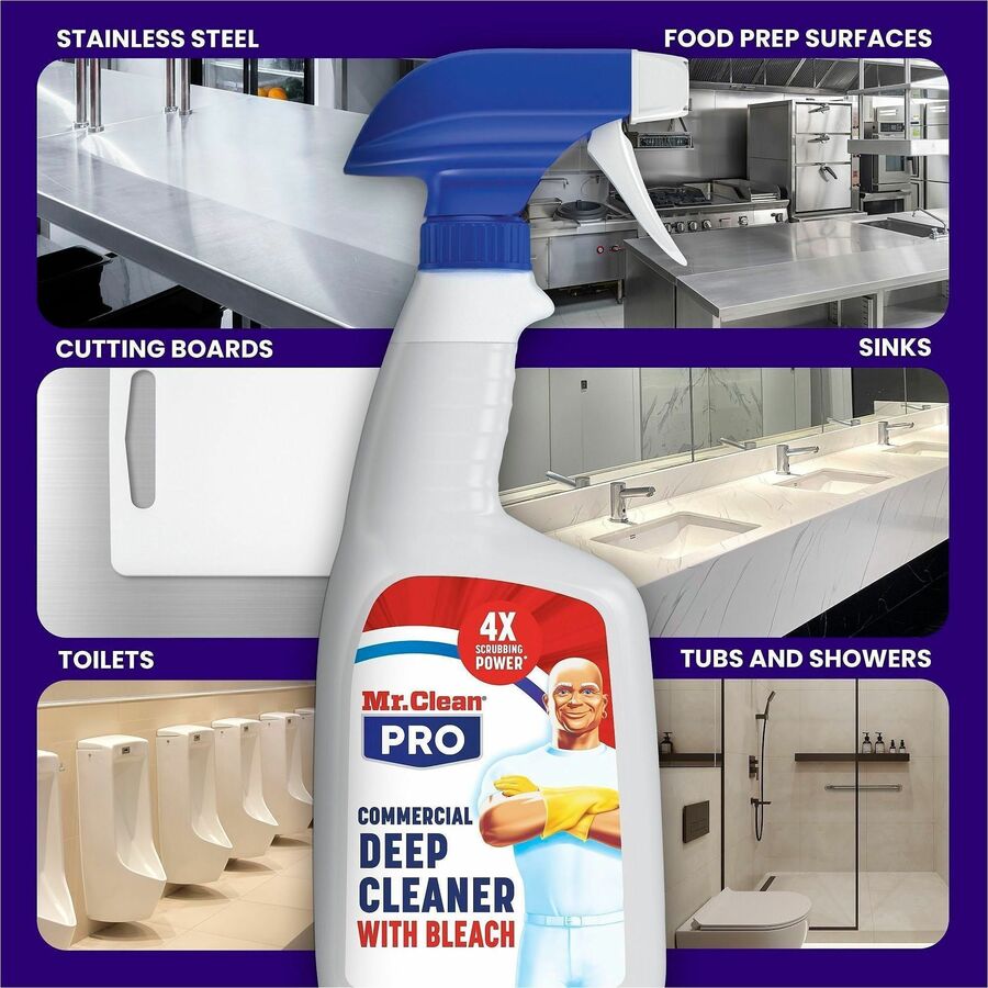 Mr. Clean Deep Cleaner with Bleach, 32 fl oz Spray Bottle, 6/Carton (PGC25677)