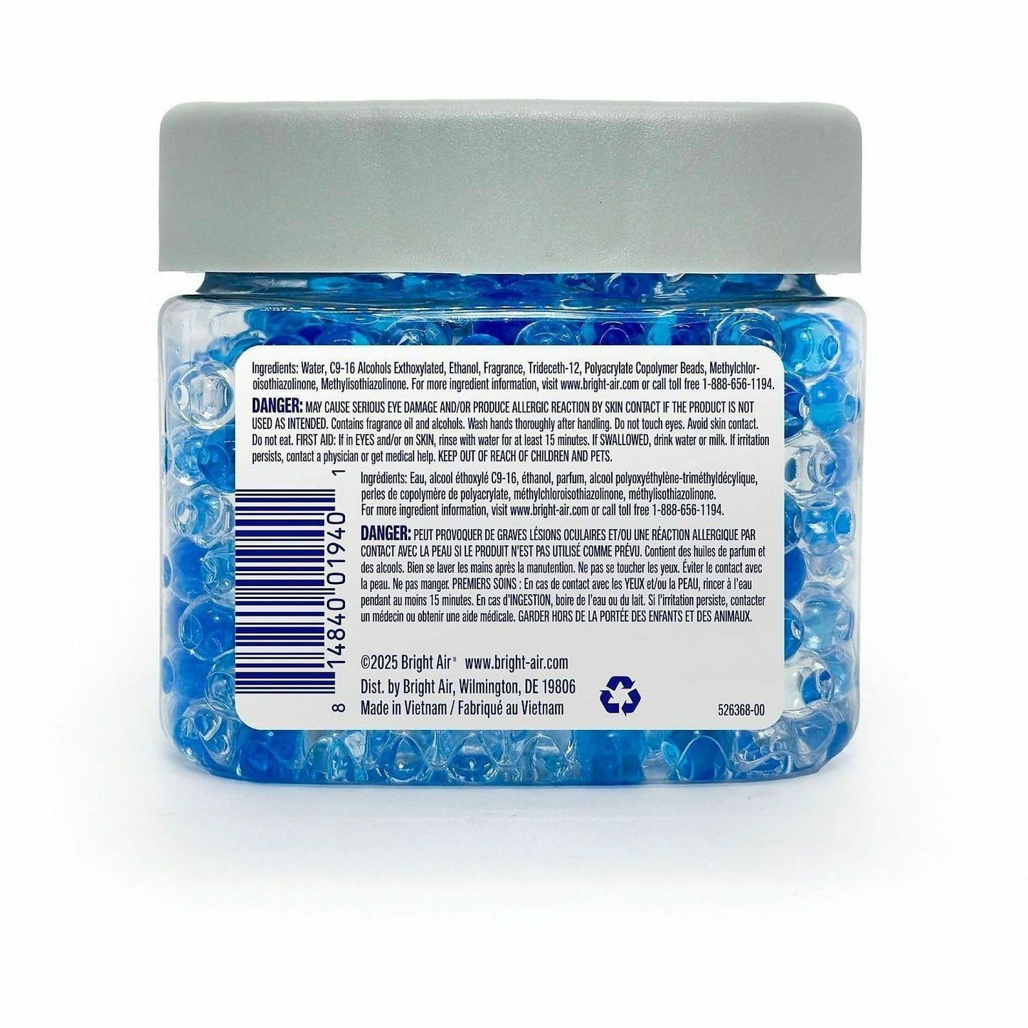 Bright Air Max Odor Eliminator Scent Gems, Gel, 14 oz, Cool + Clean, 60 Day, 6/Carton (BRI901339CT)
