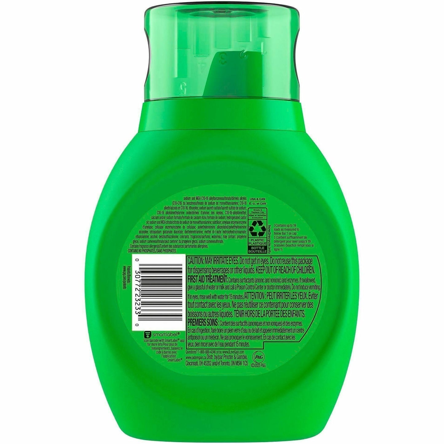 Gain Original Laundry Detergent, 25 fl oz, Original Scent, 6/Carton (PGC23233)