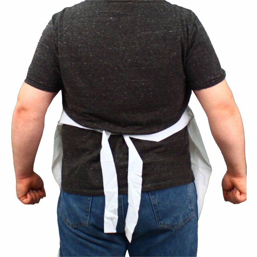 Genuine Joe Vinyl Aprons, 48x36, White (GJO01299)