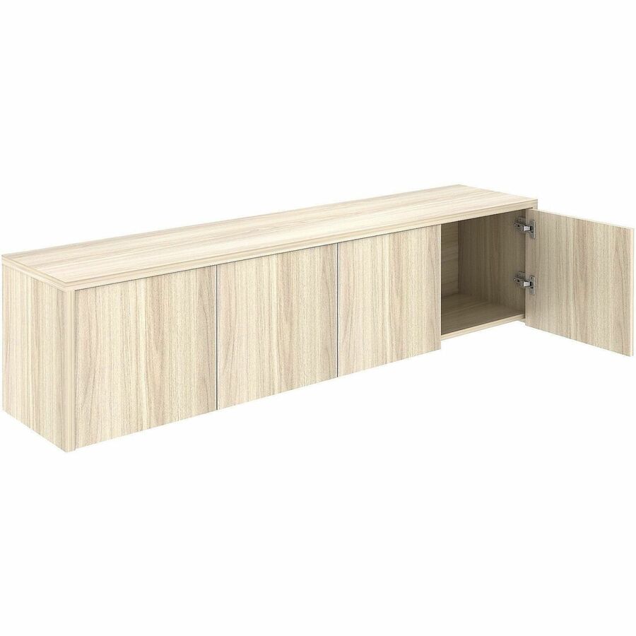 Lorell Essentials Wall-Mounted Hutche with Wood Doors, 17" x 72" x 15", Modern Elm (LLR66346)