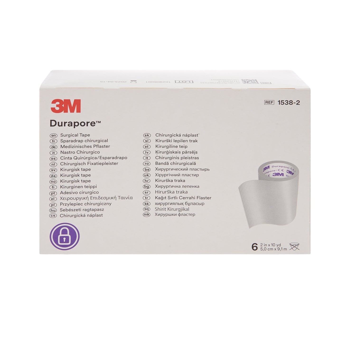 3M™ Durapore™ Medical Tape White 2 Inch X 10 Yard Silk-Like Cloth NonSterile (5776_BX)