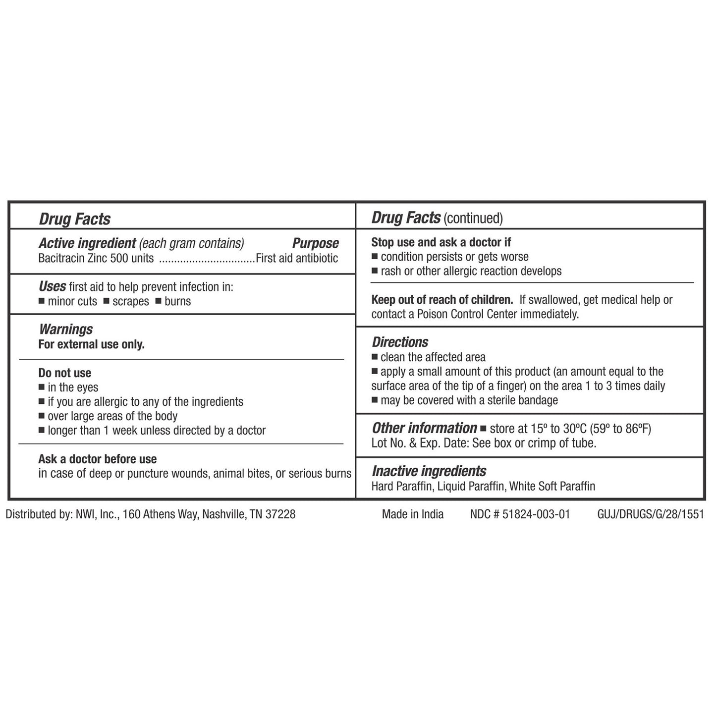 CareALL® First Aid Antibiotic Bacitracin Ointment 1 oz. Tube (874273_EA)