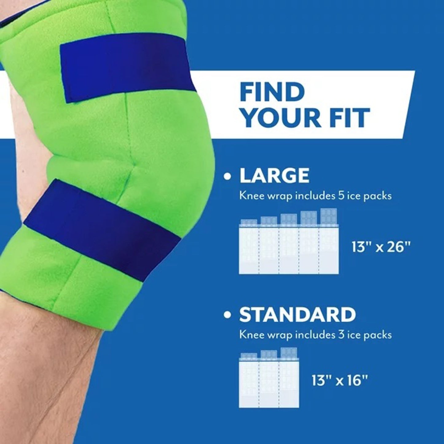 Polar Ice® Cold Pack with Wrap Knee Large 13 X 26 Inch Nylon / Polyester / Water Reusable (691376_PK)
