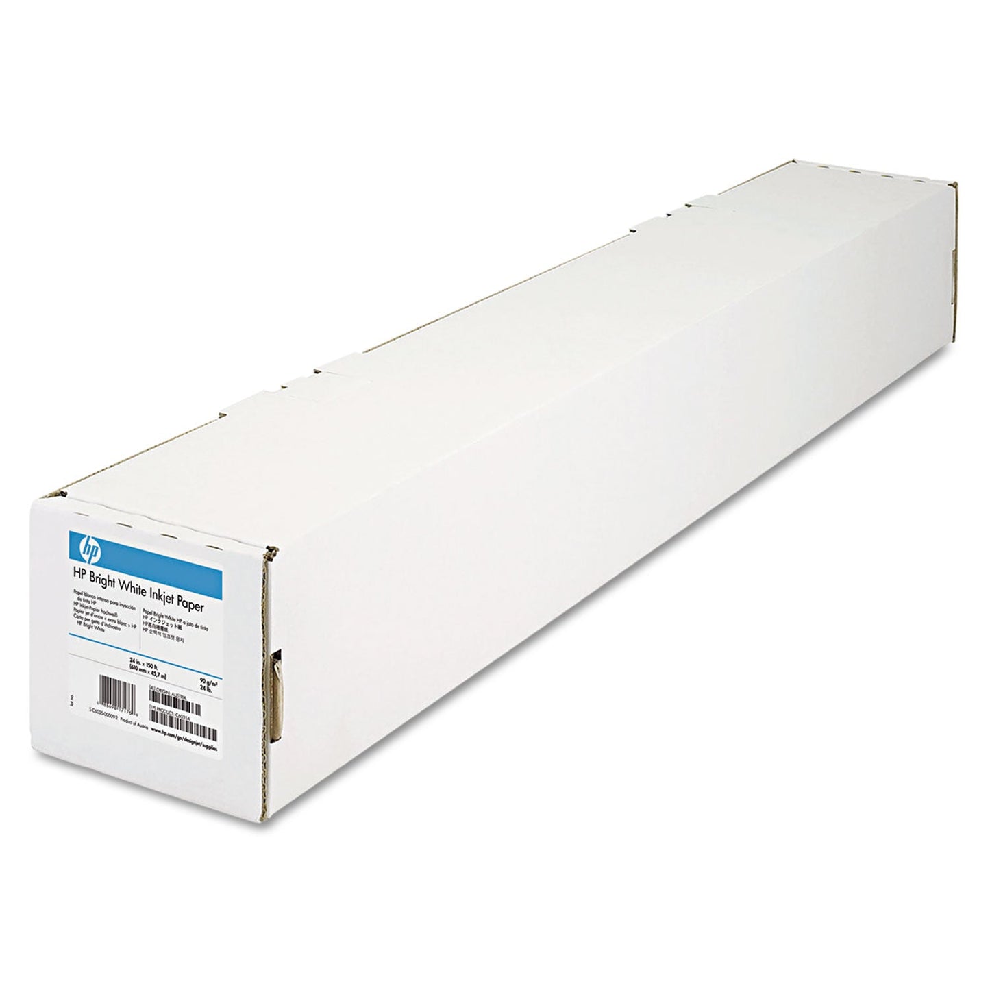 HP DesignJet Large Format Paper for Inkjet Prints, 4.7 mil, 24" x 150 ft, White (HEWC1860A)