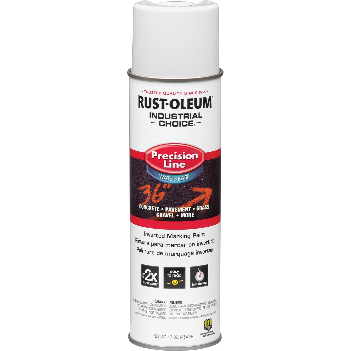 Rust-Oleum Industrial Choice Precision Line Marking Paint, 1 Color, White, 17 fl oz (RST203039)