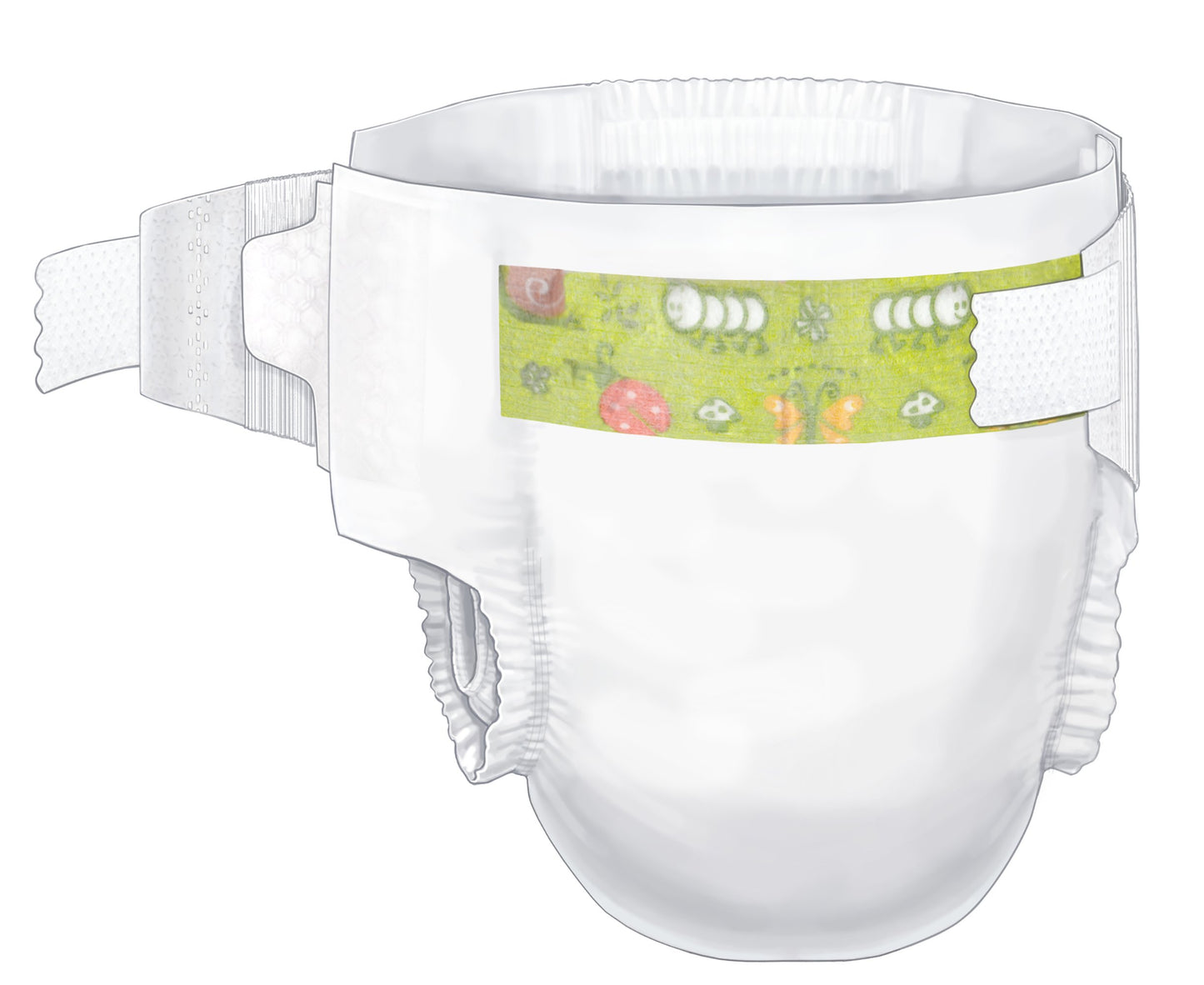 Cardinal Health™ Wings™ Unisex Baby Diaper Size 3 / Medium Disposable Heavy Absorbency (724688_BG)