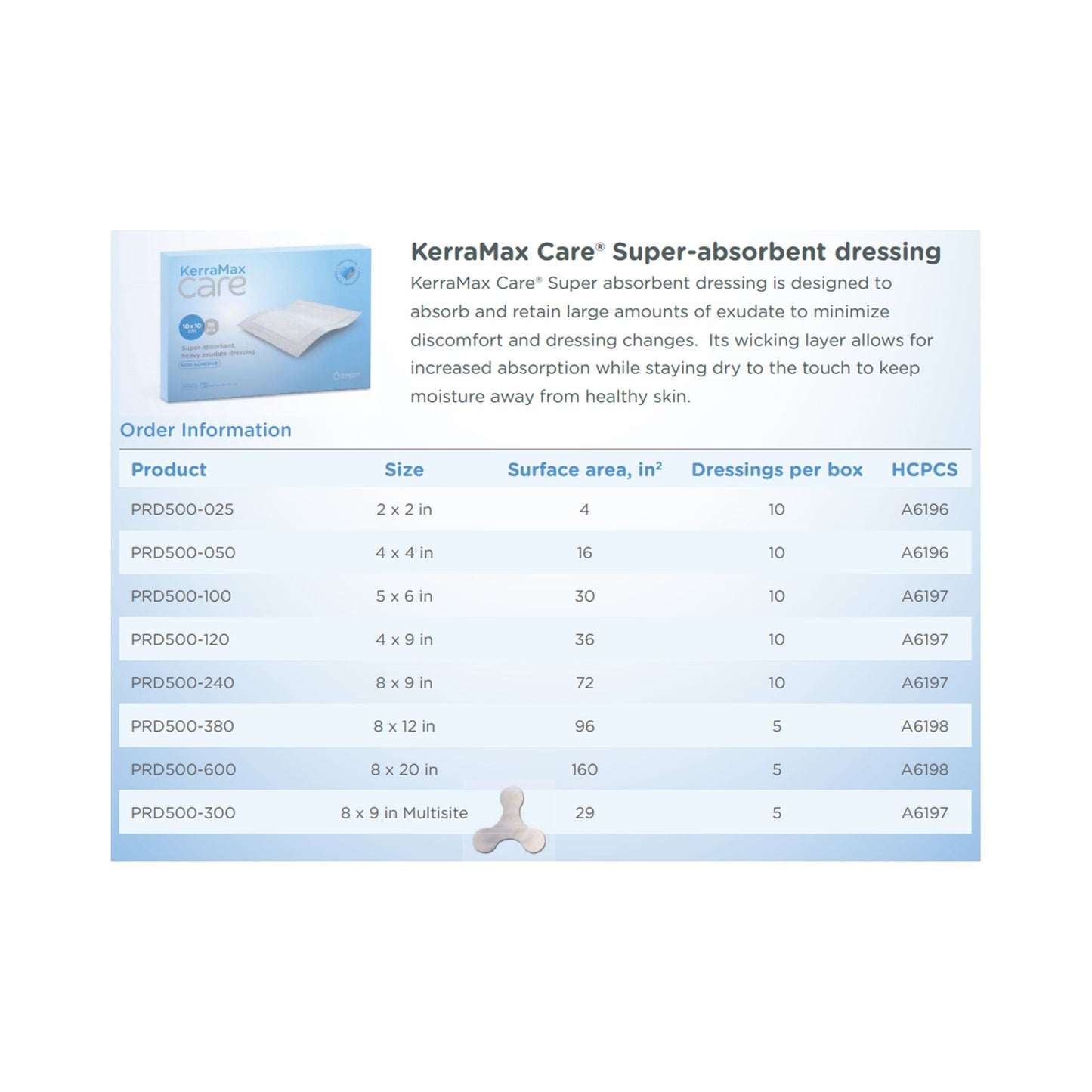 KerraMax Care® Super Absorbent Dressing 5 X 6 Inch Rectangle (1189373_EA)
