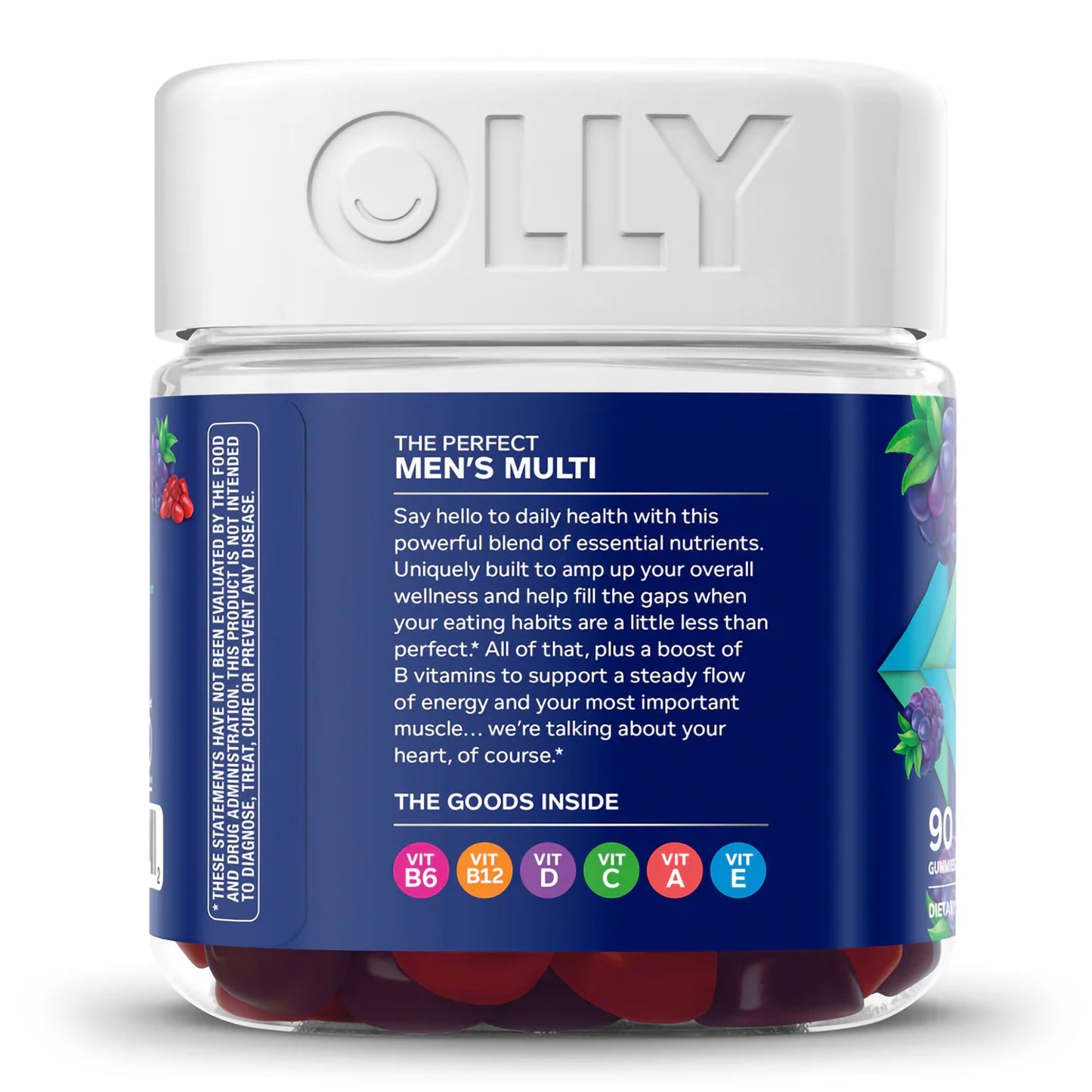 OLLY® Men's Multi Multivitamin Supplement MultiVitamins / Zinc Assorted Strengths - 5 mg - 5 mg Gummy 90 per Bottle Blackberry Blitz Flavor (1228374_BT)