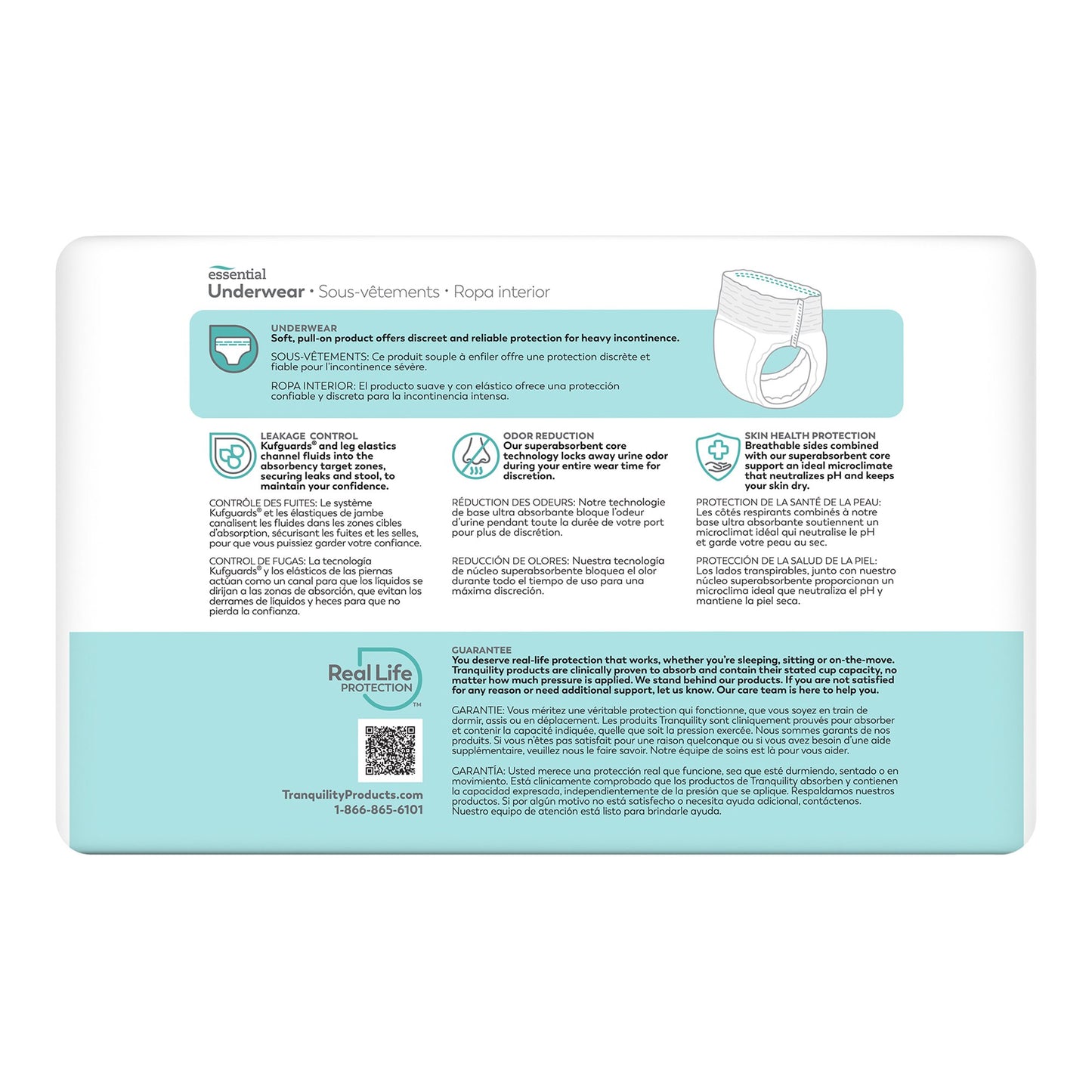 Tranquility® Essential Unisex Adult Absorbent Underwear Pull On with Tear Away Seams Small Disposable Heavy Absorbency (665239_CS)