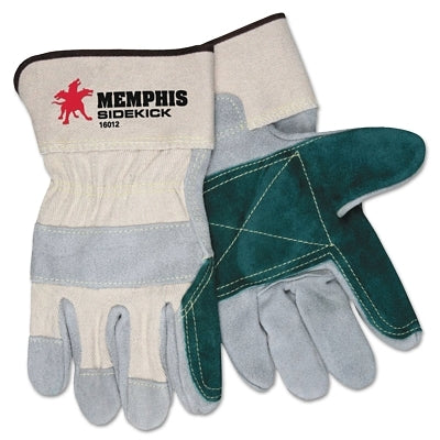 MCR Safety Sidekick® Select Side Split Leather Palm Work Gloves, 16012N, Unlined, Double Palm, 2.5 in Cuff, Medium (127-16012MN)