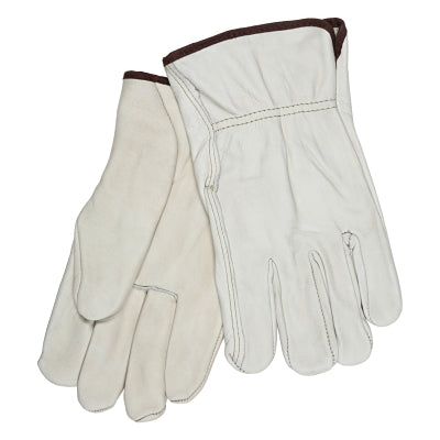 MCR Safety Drivers Gloves, Large, Leather, Unlined, Beige (127-3202L)