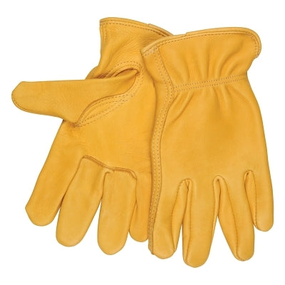 MCR Safety Regular Deer Grain Leather Driver Gloves, Small, Gold (127-3501S)