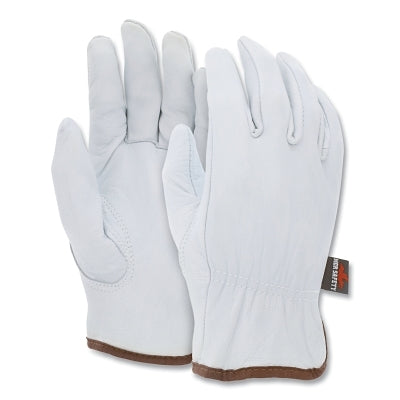 MCR Safety Premium Grade Grain Goatskin Drivers Gloves, 3611, Small, Unlined, White (127-3611S)