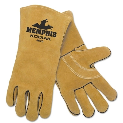 MCR Safety Kodiak Leather Welders Gloves, Side Cow Leather, XL, Brown (127-4620)