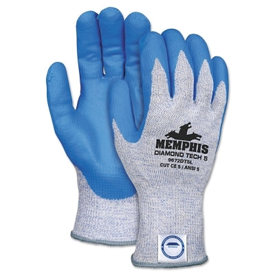 MCR Safety Diamond Tech 5 Gloves, Large, Blue/White (127-9672DT5L)