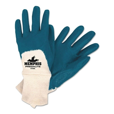 MCR Safety 9780 Predalite® Light Nitrile Coated Palm Gloves, Medium, Blue/White (127-9780M)