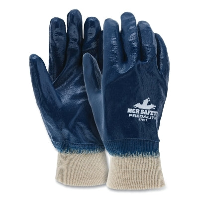 MCR Safety Predalite® Nitrile Coated Gloves, 9781, Fully Coated, Small, Blue/White (127-9781S)