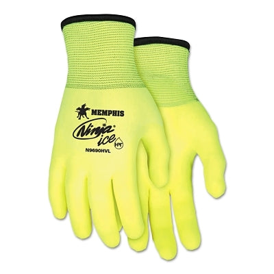 MCR Safety Ninja Ice Hi-Vis Gloves, Medium, Hi-Vis Lime/White (127-N9690HVM)