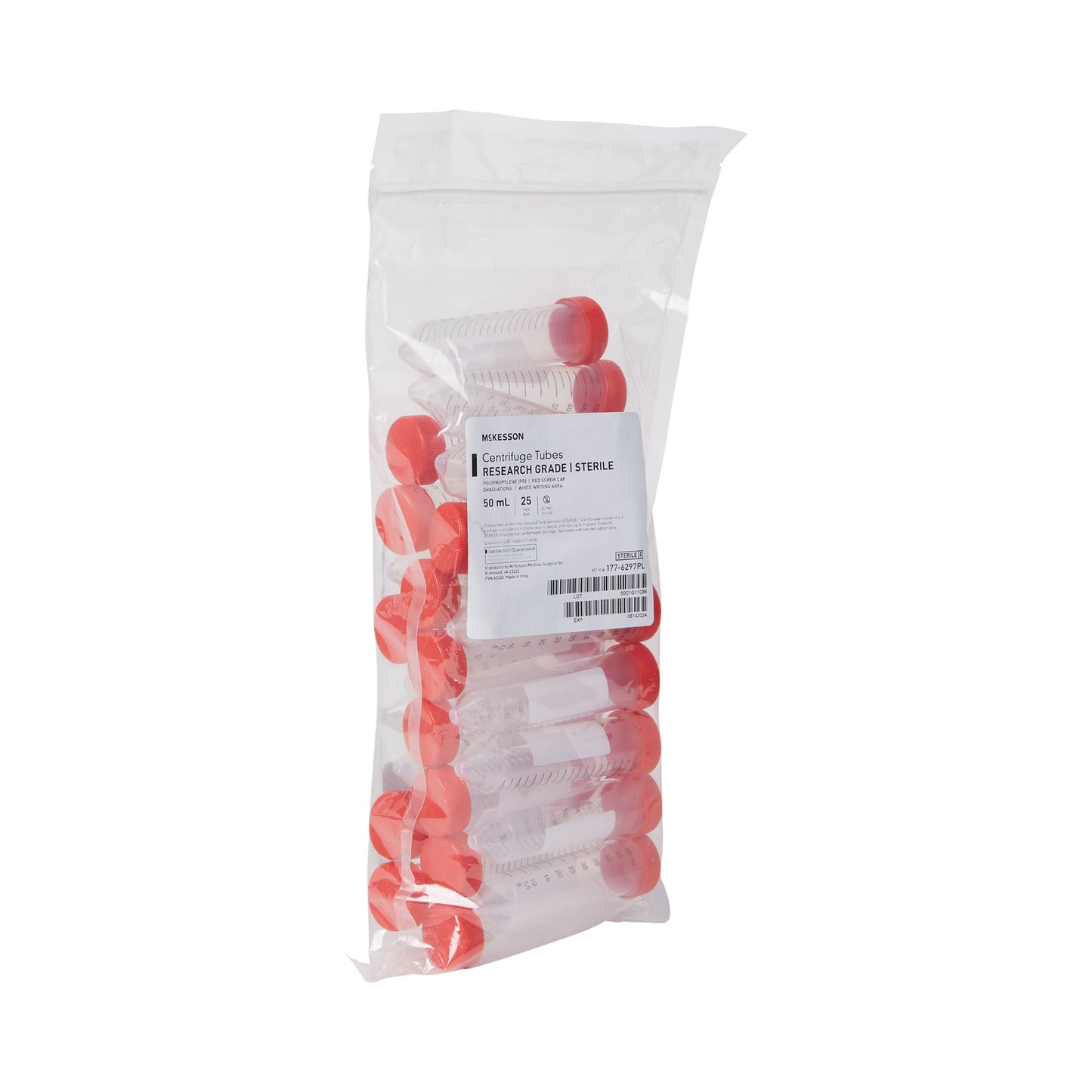 McKesson Centrifuge Tube Plain 50 mL Screw Cap Polypropylene Tube (1169362_BG)