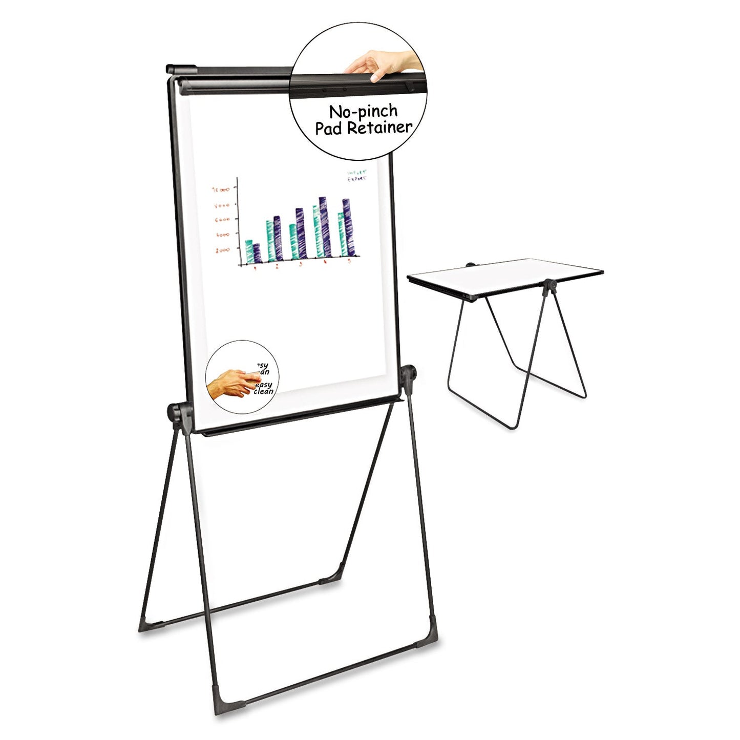 universal-r-foldable-double-sided-dry-erase-easel-two-configurations-29-x-41-white-surface-black-plastic-frame-unv43030_1