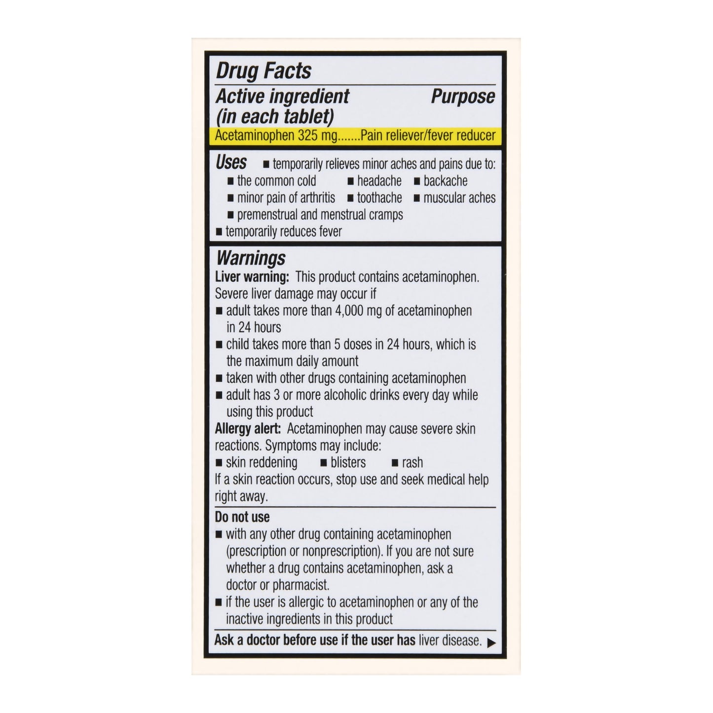 Foster & Thrive™ Pain Relief 325 mg Strength Acetaminophen Tablet 100 per Bottle (1238910_BT)