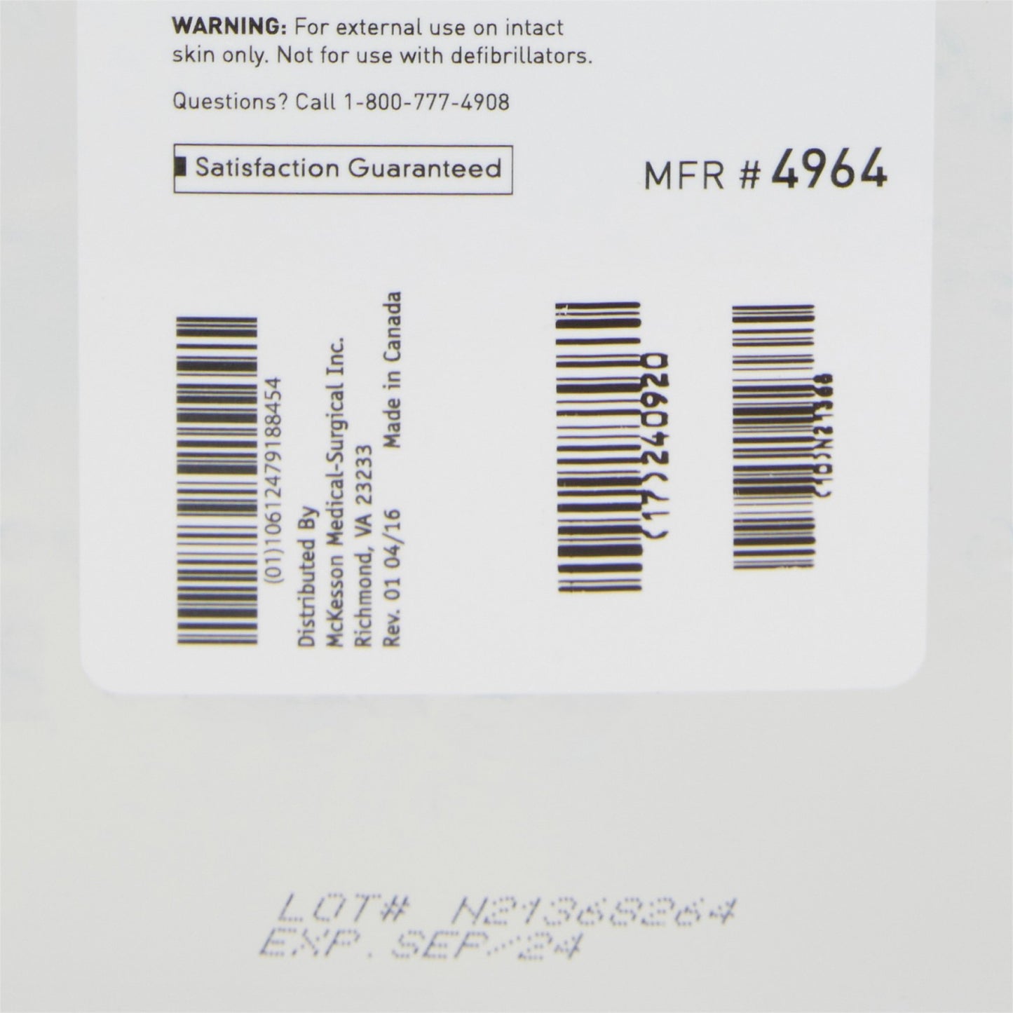 McKesson Ultrasound Gel High Viscosity 5 Liter Jug NonSterile (875484_EA)