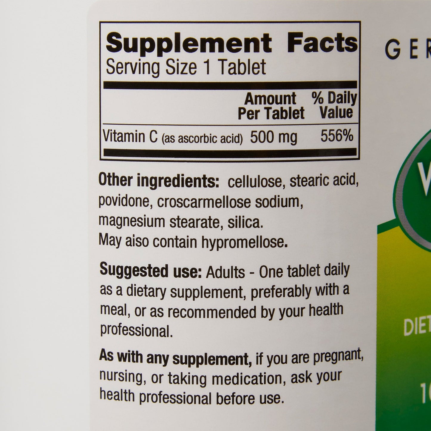 Geri-Care® Vitamin C Supplement Ascorbic Acid 500 mg Strength Tablet 1,000 per Bottle (633787_BT)