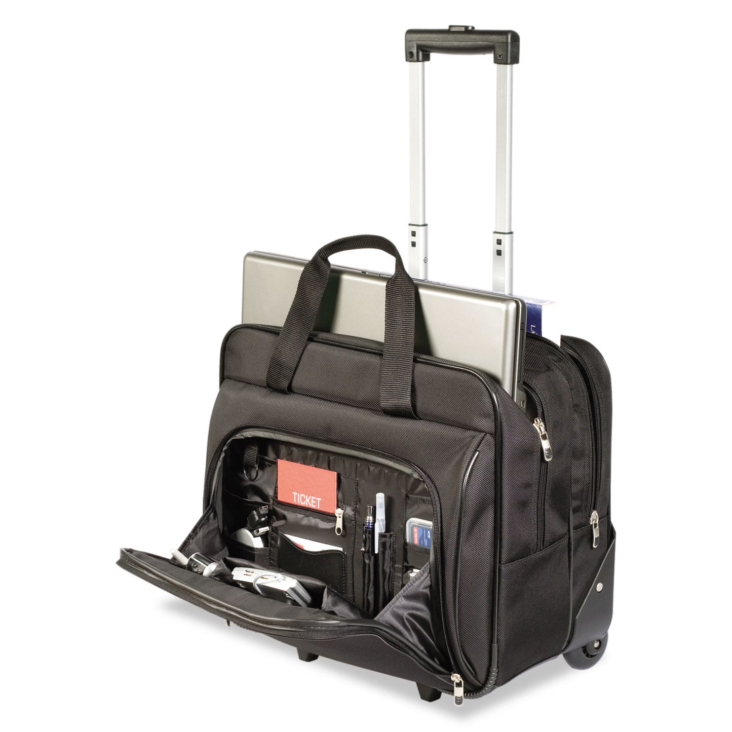Targus® Rolling Laptop Case, 1200D Polyester, Fits Devices Up to 16", Polyester, 16.5 x 7.5 x 14, Black (TRGTBR003US)