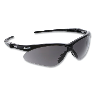 MCR Safety Memphis MP1 Safety Glasses, Gray, Polycarbonate Lens, MAX36® Dual-Coated, Black Frame/Temple (135-MP112DC)