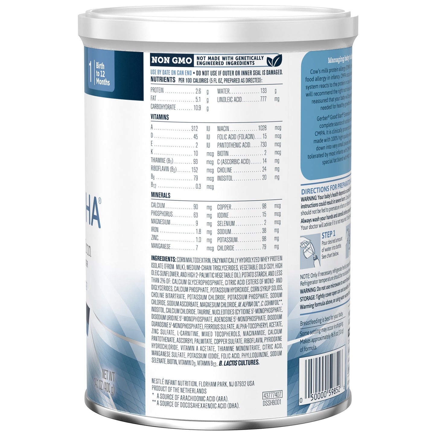 Gerber® Good Start® Extensive HA Infant Formula Unflavored 14.1 oz. Can Powder Whey Protein Cow's Milk Allergy (979091_CS)