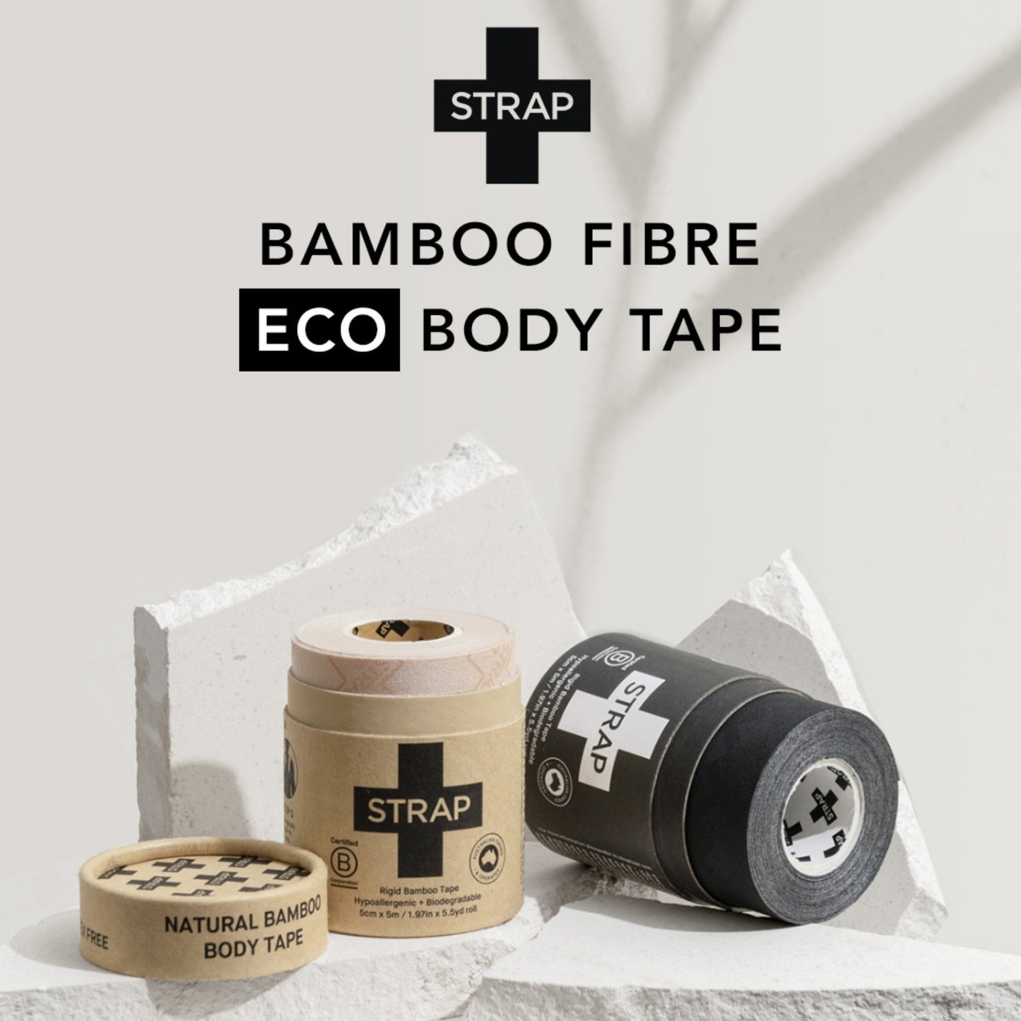 Strap Athletic Tape Black 1.97 Inch X 5-1/2 Yard Bamboo Fiber NonSterile (1219455_BX)