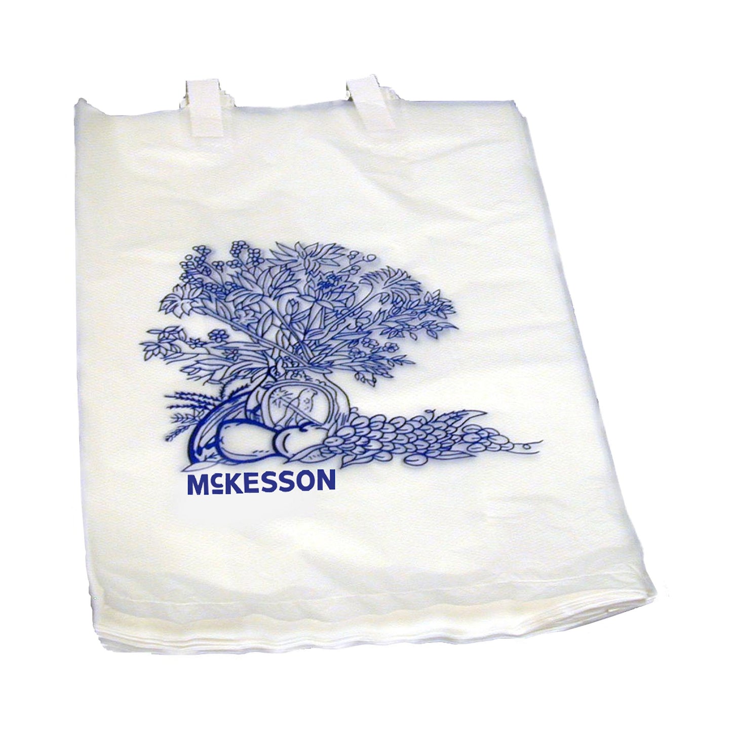McKesson Bedside Bag 7 X 11.5 Inch White / Blue Floral Print Polyethylene (472251_CS)