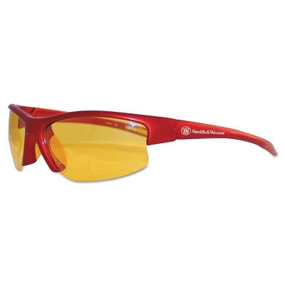 Kimberly-Clark Equalizer Safety Glasses, Amber Polycarbonate Lens, Uncoated, Red, Nylon (412-21299)