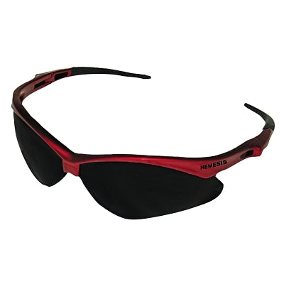 Ansell V30 Nemesis™ Safety Glasses, Smoke, Polycarbonate Lens, Anti-Fog, Red Frame/Temples, Nylon (412-22611)